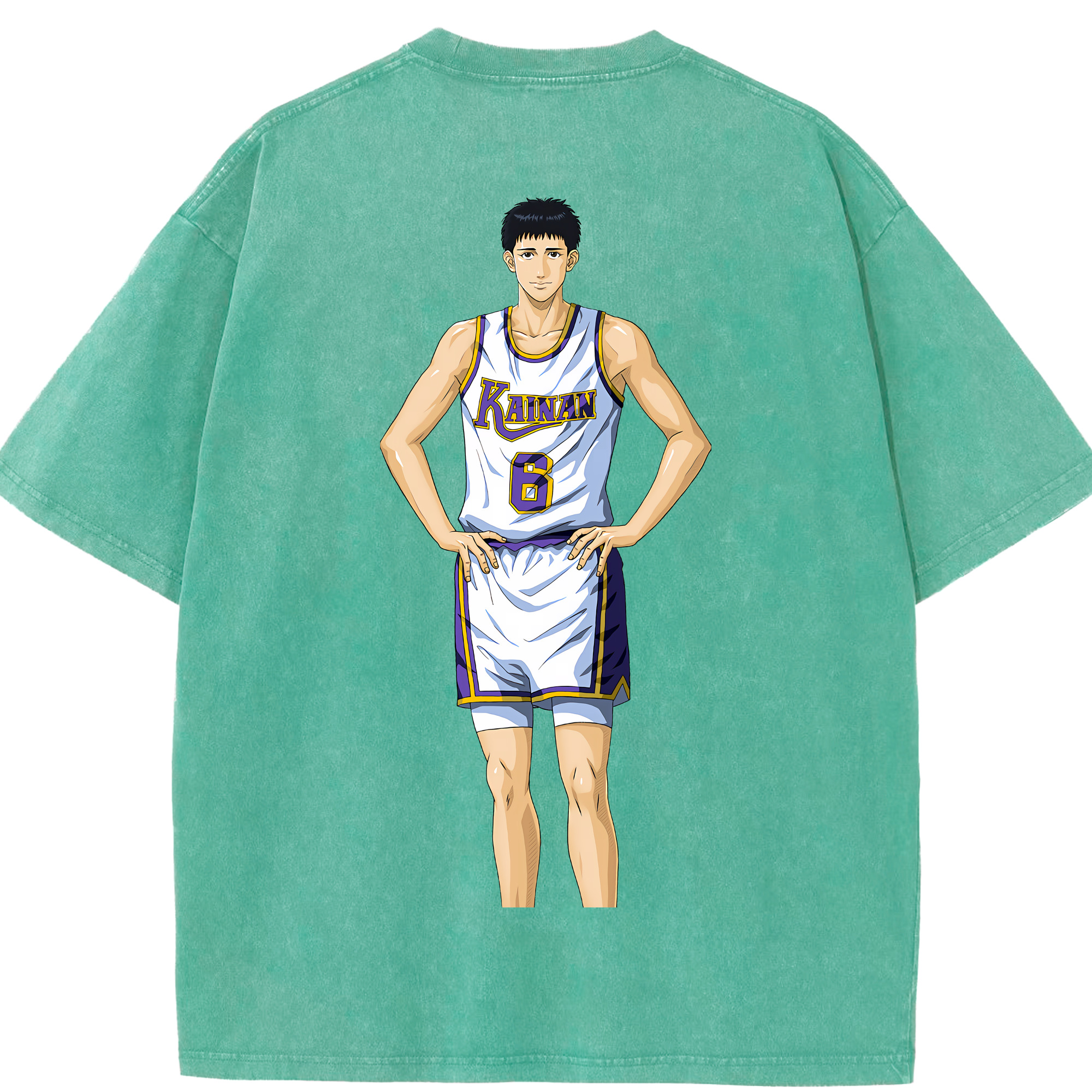 SLAM DUNK／スラムダンク 綿100% ヴィンテージ風 半袖Tシャツ（背面プリント）